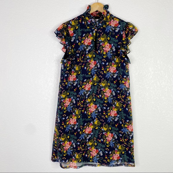Madewell x No 6 Multi Color Floral 100% Silk Beacon Dress - Picture 2 of 7